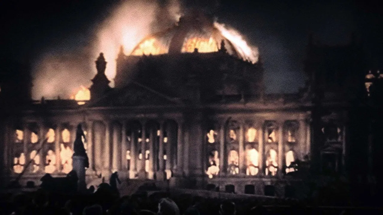 The Reichstag Fire backdrop