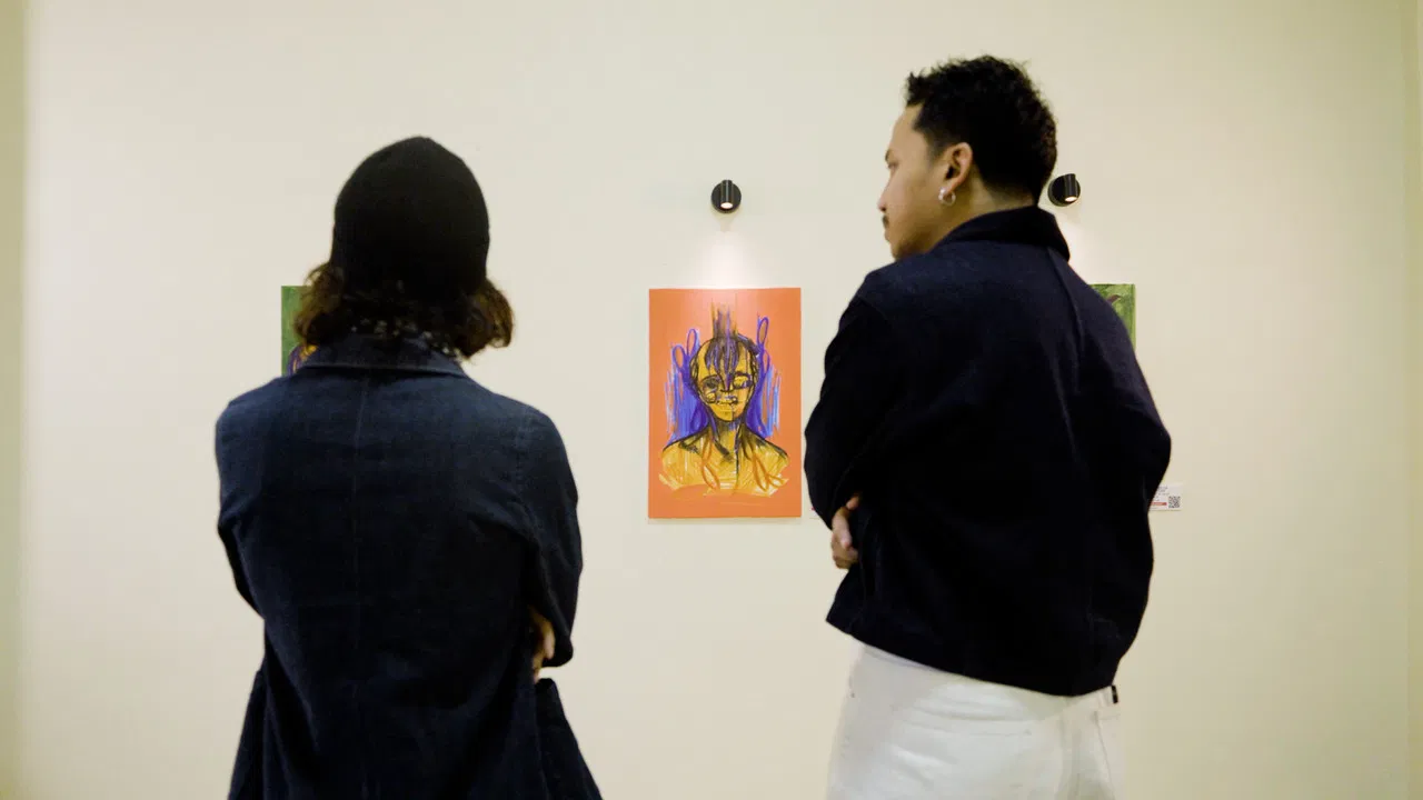 Blood on the canvas backdrop