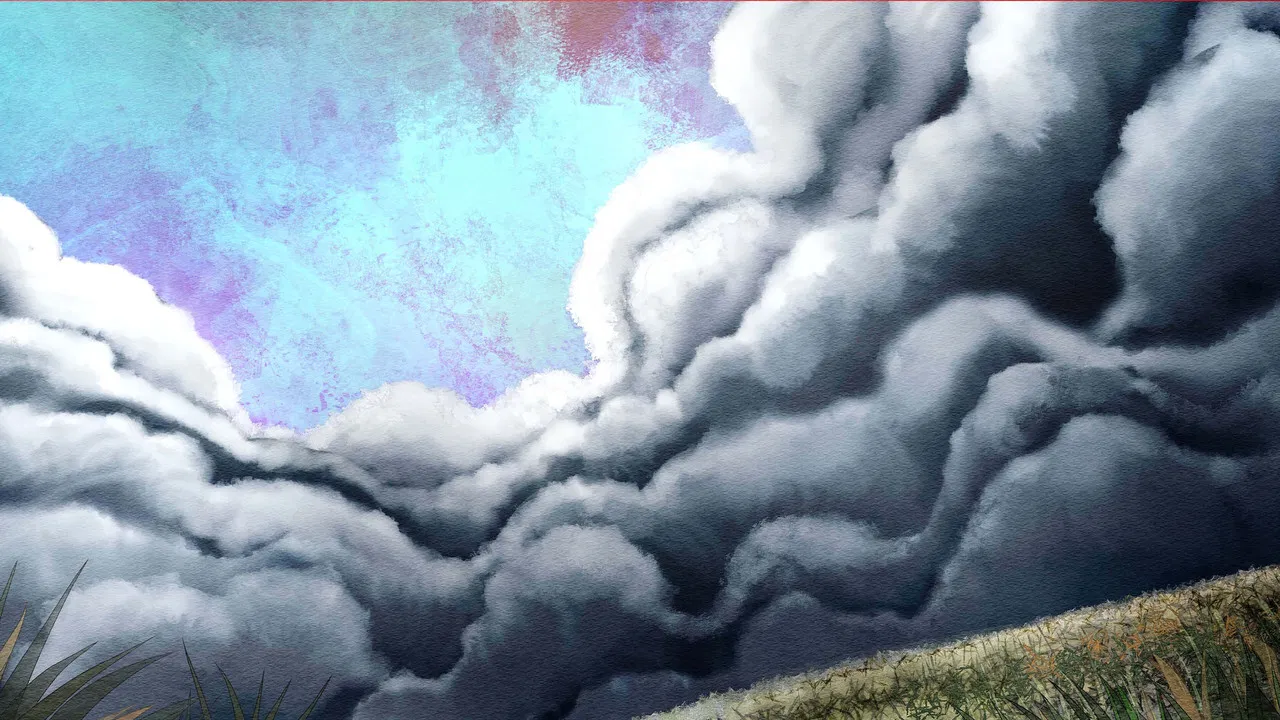 The Farmer and the Lightning Storm backdrop