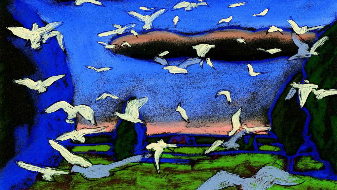 The Young Girl and the Clouds backdrop