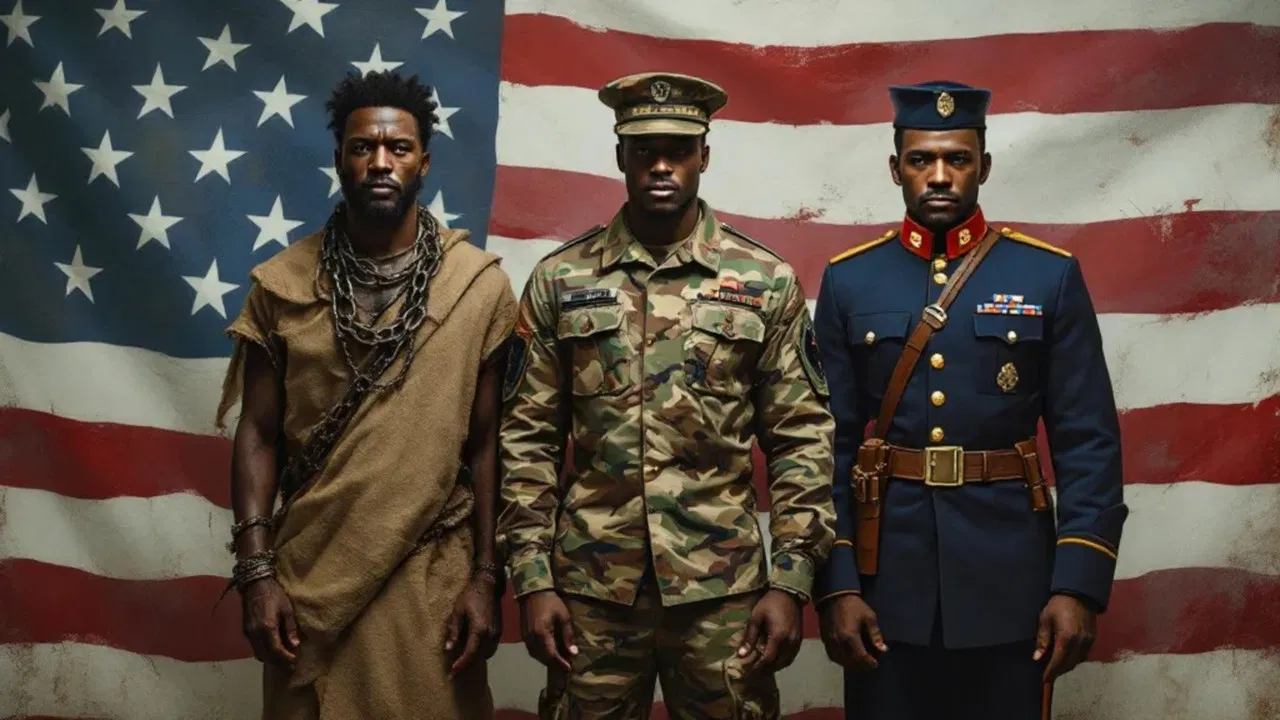 Black Men in Uniform backdrop
