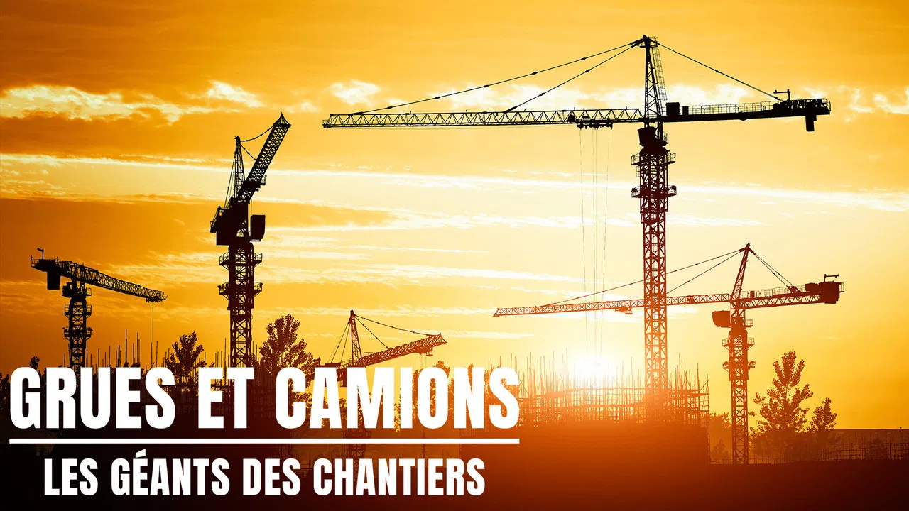 Grues et camions, géants des chantiers backdrop