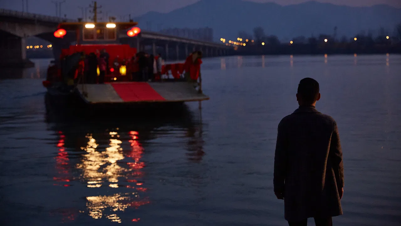 Dwelling in the Fuchun Mountains backdrop