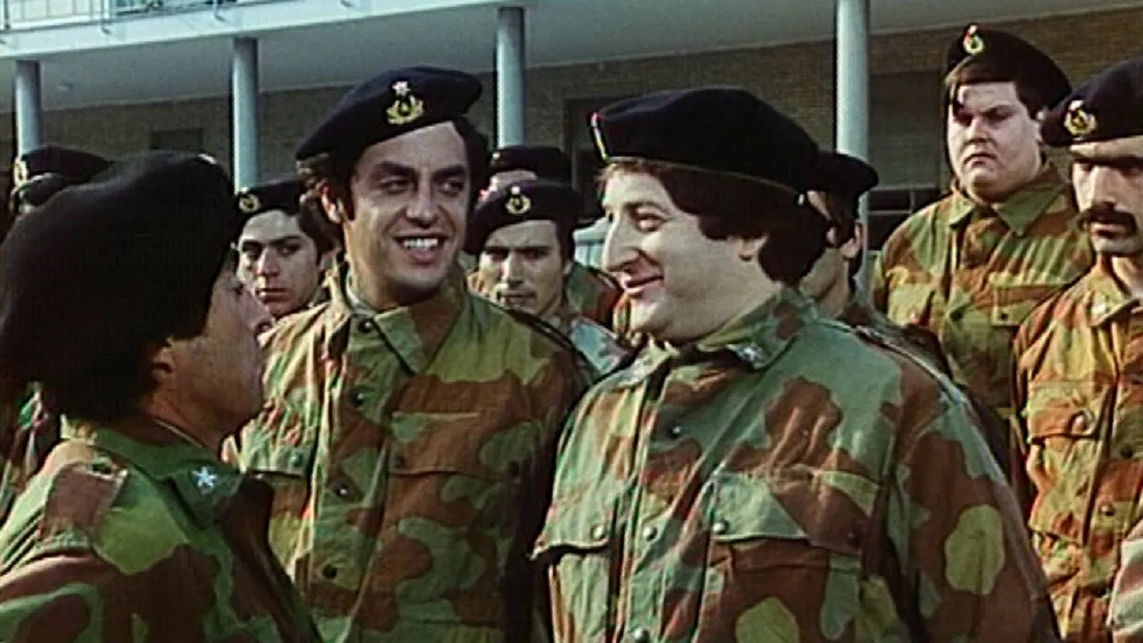 4 Crazy Draftees at the Army backdrop