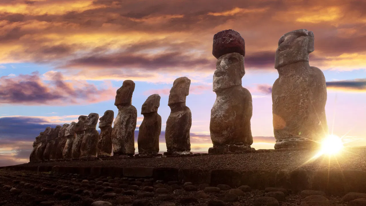 Mystery of Easter Island backdrop