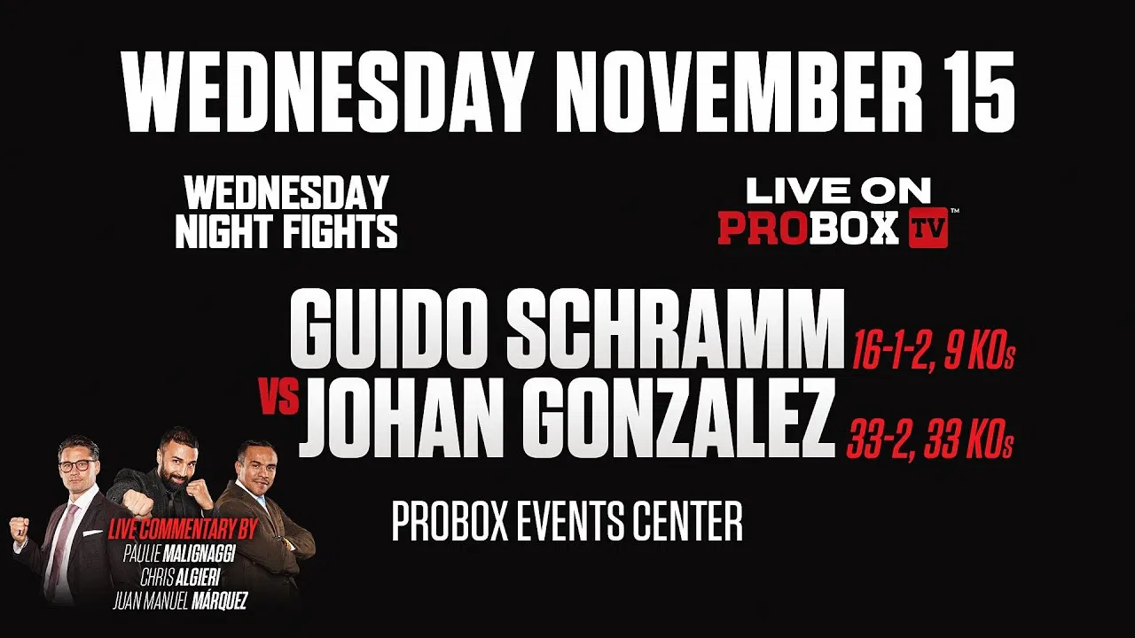 Guido Emmanuel Schramm vs. Johan Gonzalez backdrop
