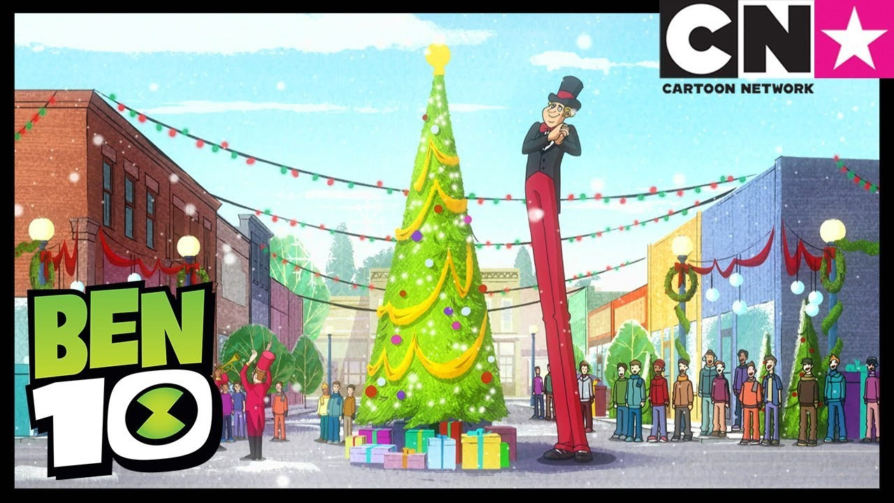 Ben 10 Merry Christmas backdrop