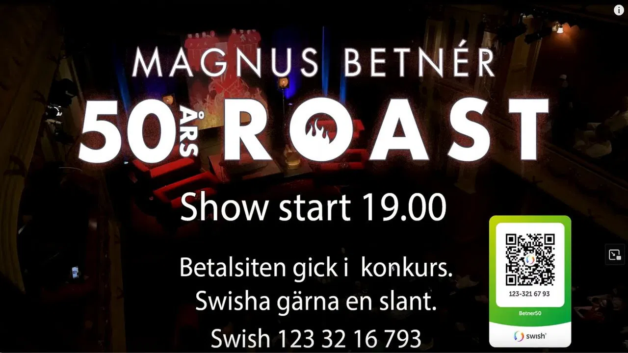 Magnus Betner 50års ROAST backdrop