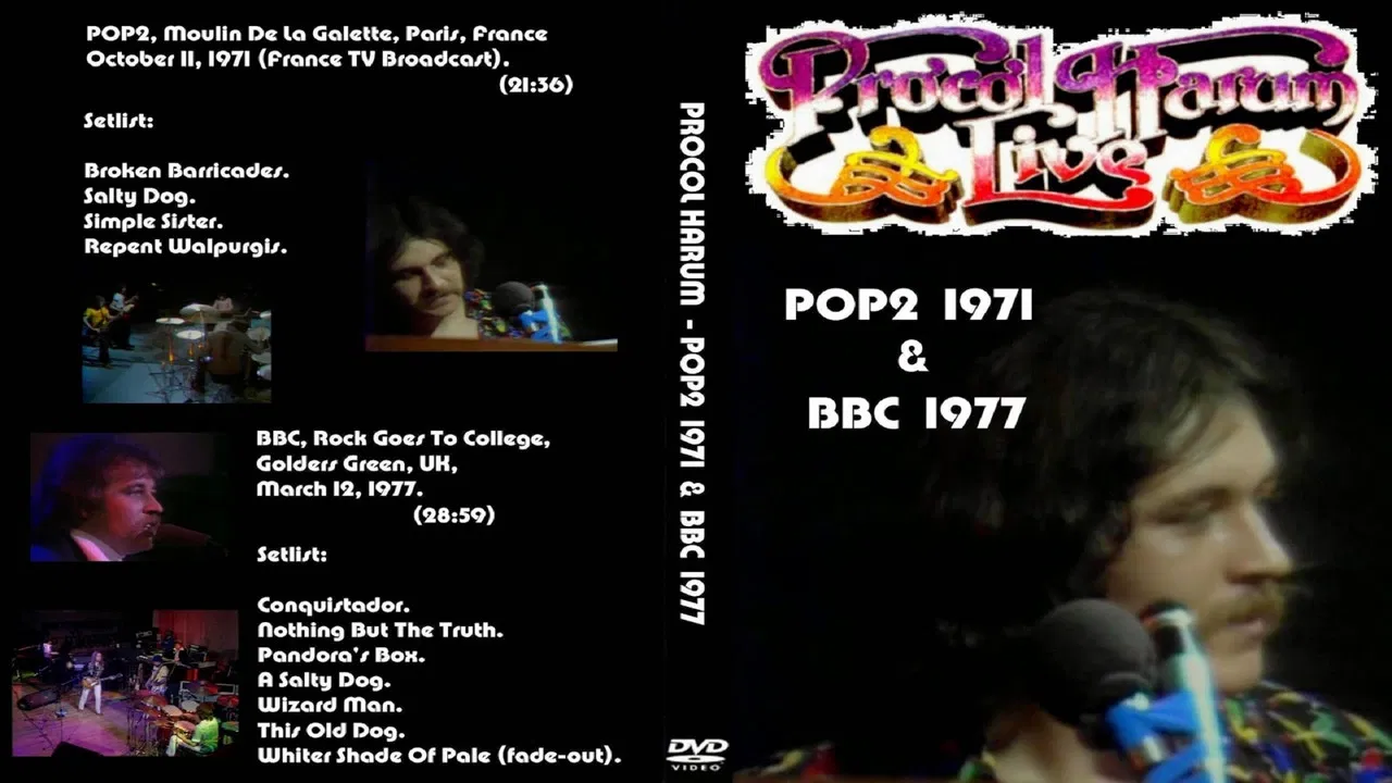 Procol Harum - Live  - POP2 (1971) & BBC (1977) backdrop
