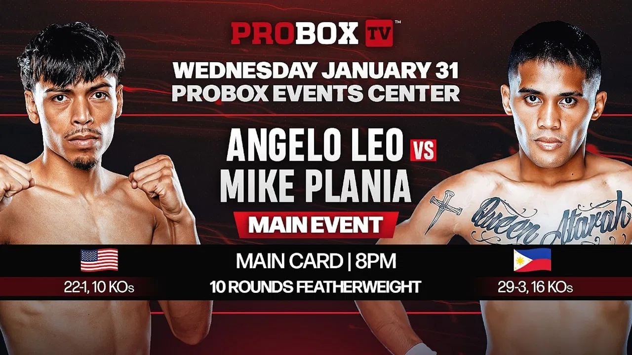 Angelo Leo vs. Mike Plania backdrop