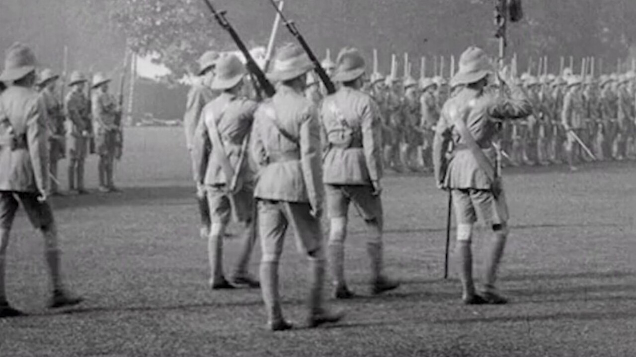 5th Calcutta Battalion: Presentation of Colours by H.E. The Viceroy backdrop