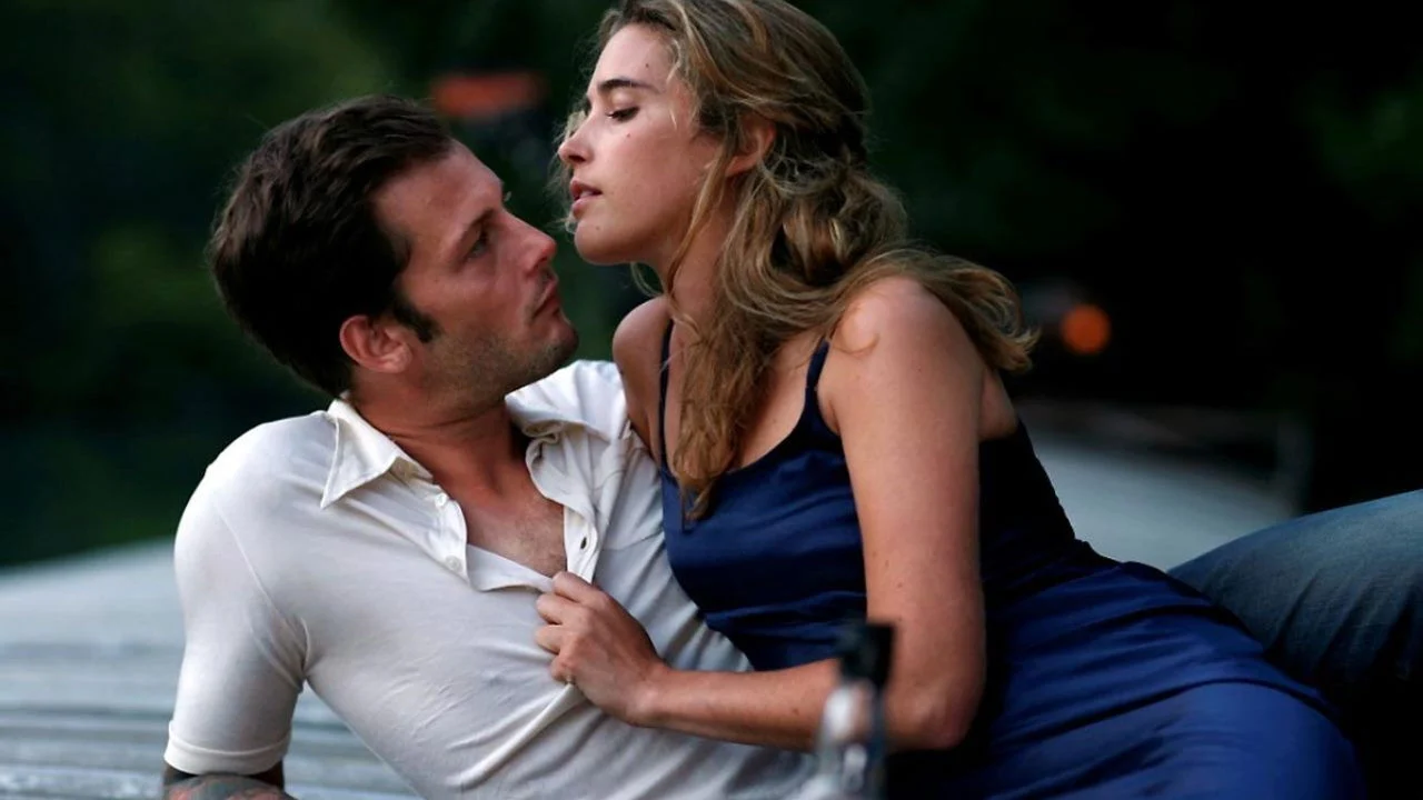 The Blonde with Bare Breasts backdrop