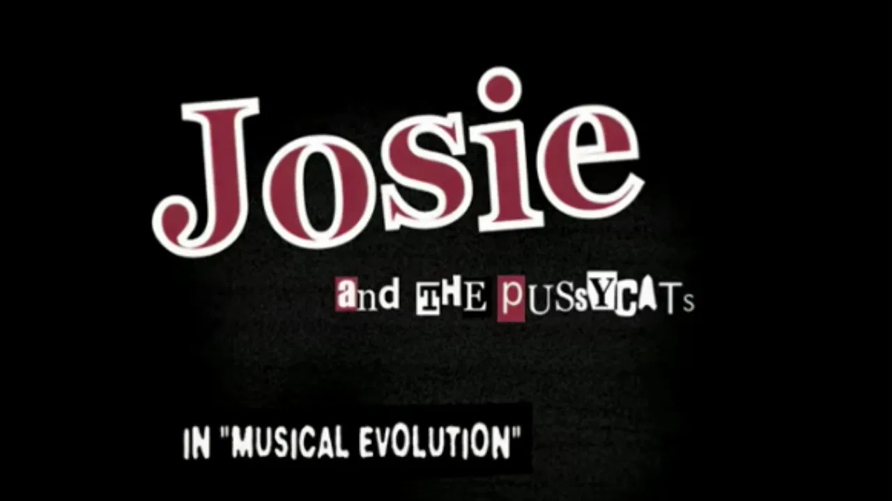 Josie and the Pussycats in "Musical Evolution" backdrop