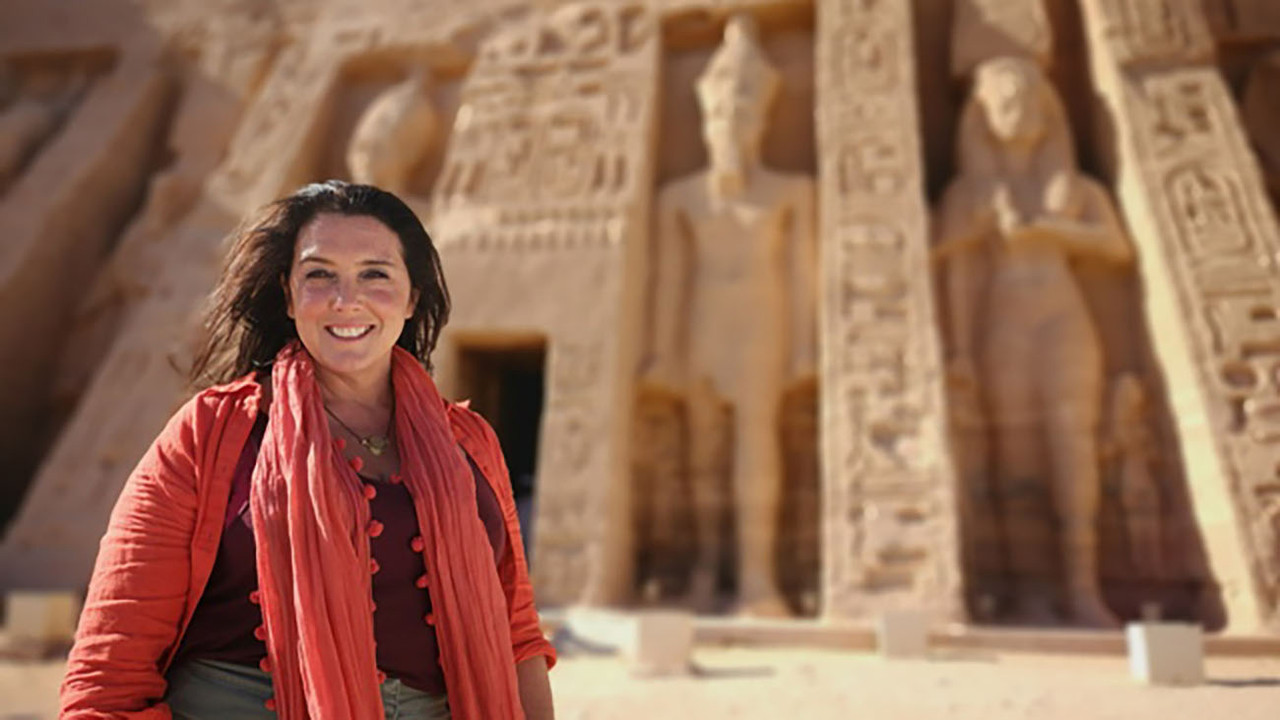 Egypt's Great Treasures with Bettany Hughes backdrop