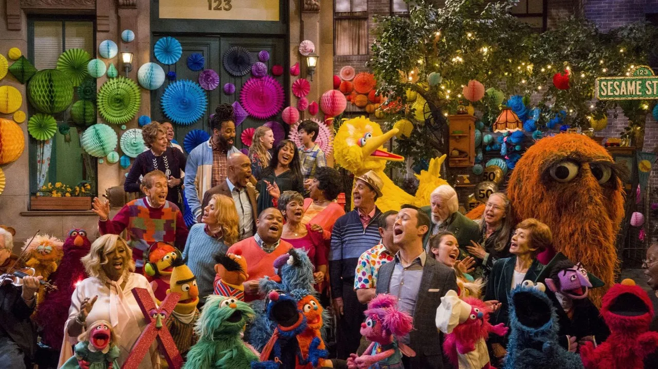 Sesame Street's 50th Anniversary Celebration backdrop