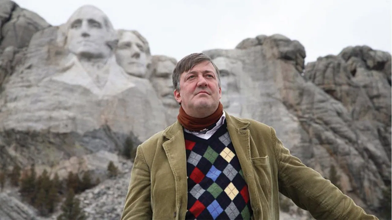 Stephen Fry in America backdrop