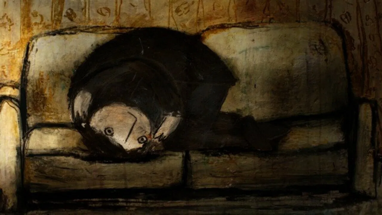 La fille aux feuilles backdrop