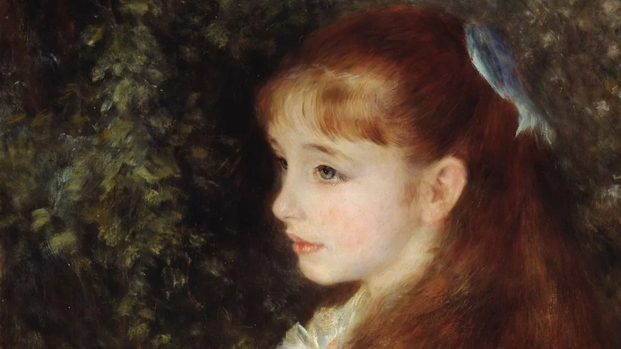 Renoir and the Girl with a Blue Ribbon backdrop