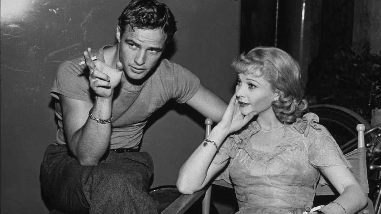 Flashing Images of Vivien Leigh and Marlon Brando backdrop