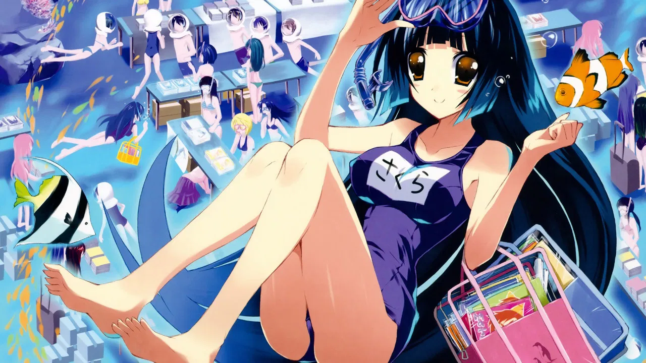 Penguin Musume♥Heart backdrop