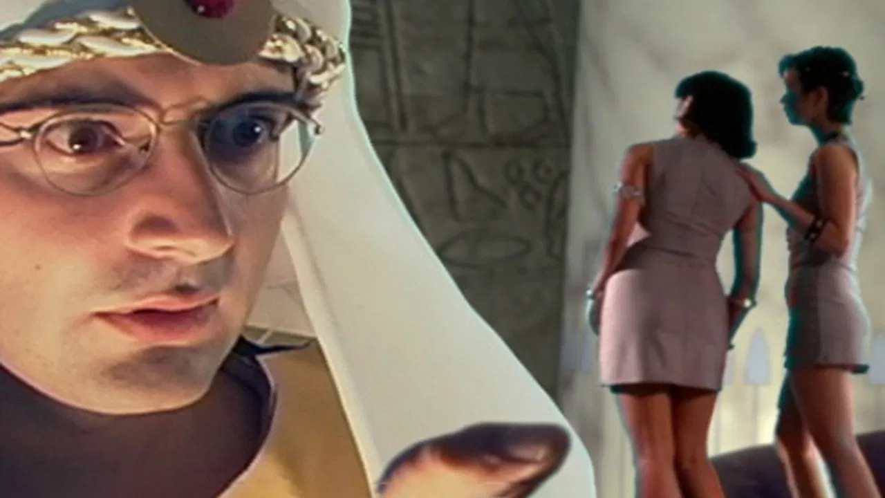 Moses vs. Godzilla backdrop