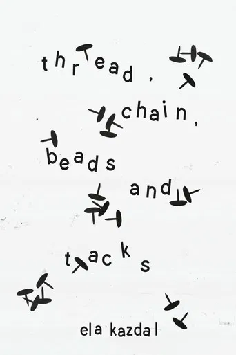thread, chain, beads, and tacks poster
