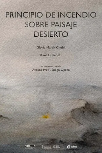 Principio de incendio sobre paisaje desierto poster