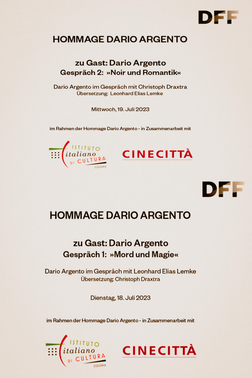 Dario Argento in conversation at the DFF poster