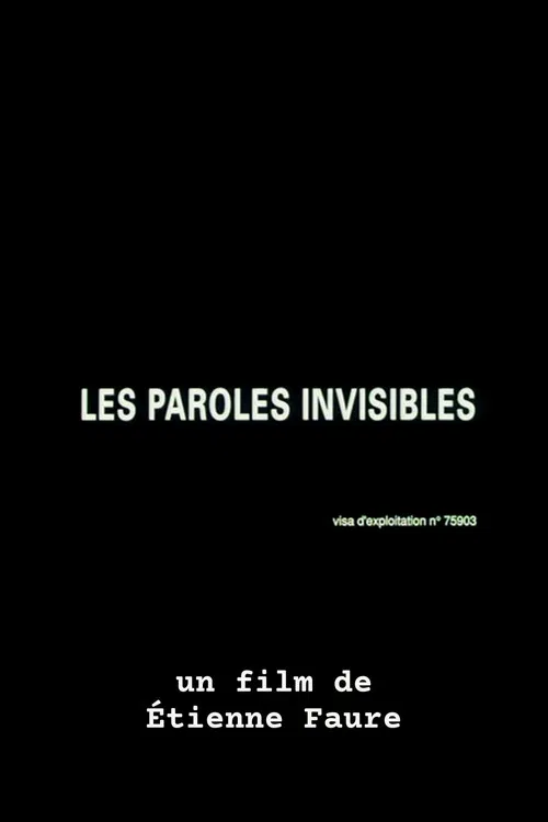 Les paroles invisibles poster