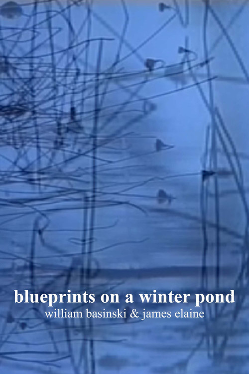 blueprints on a winter pond poster