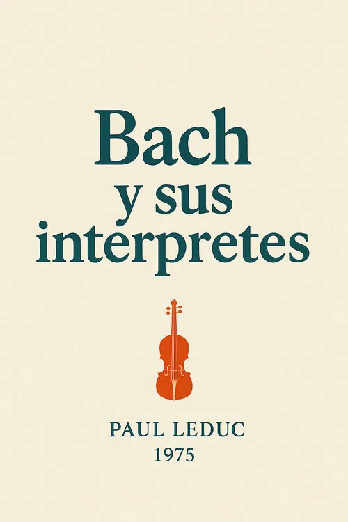 Bach and his Interpreters poster