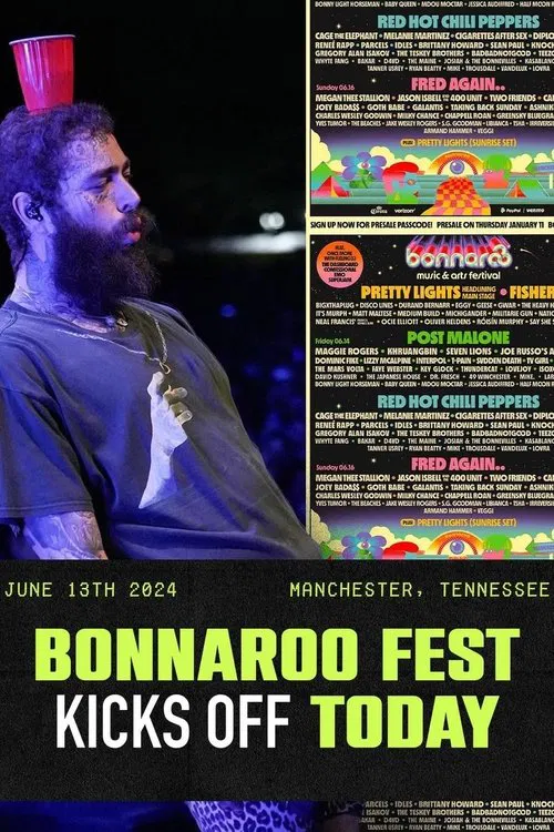 Post Malone live at Bonnaroo 2024 poster