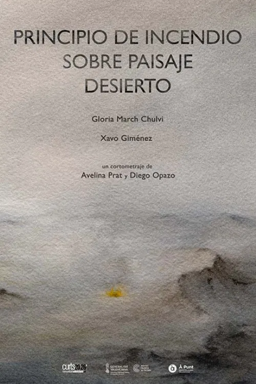 Principio de incendio sobre paisaje desierto poster