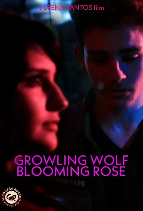 Growling Wolf, Blooming Rose poster