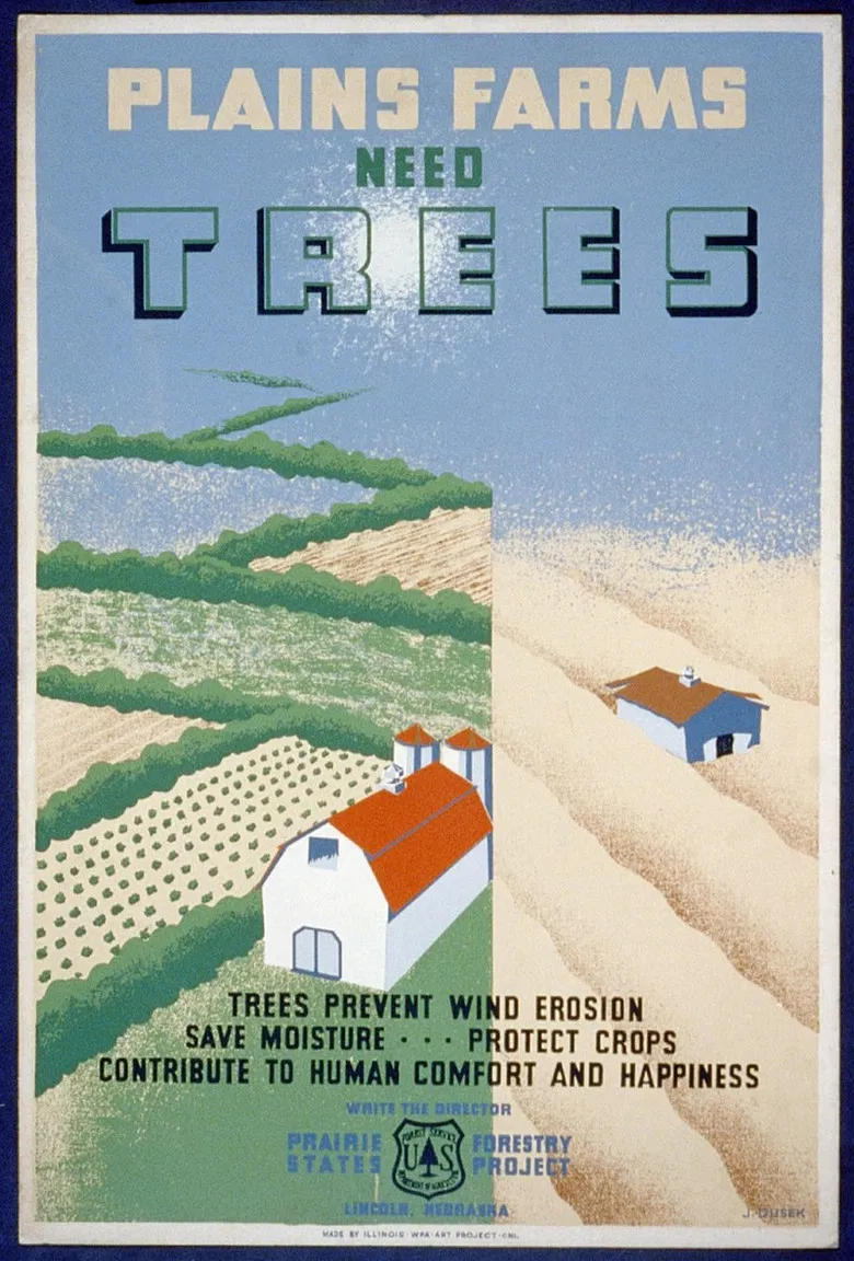 Windbreaks on the Prairies poster background