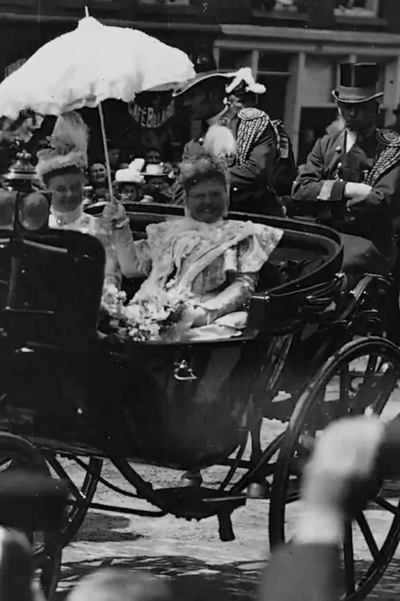 Festive visit of H. M. Queen Wilhelmina to Rotterdam poster background