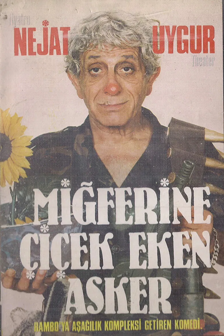 Miğferine Çiçek Eken Asker poster background