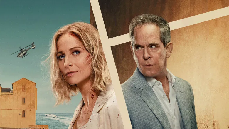Tom Hollander as Cameron Beck, exuding menacing charm in a modern office setting