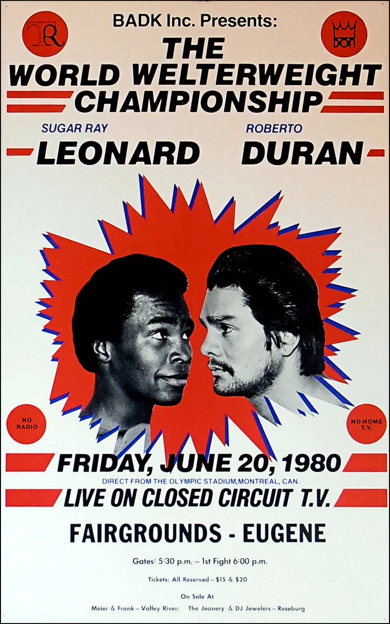 Sugar Ray Leonard vs. Roberto Duran poster background