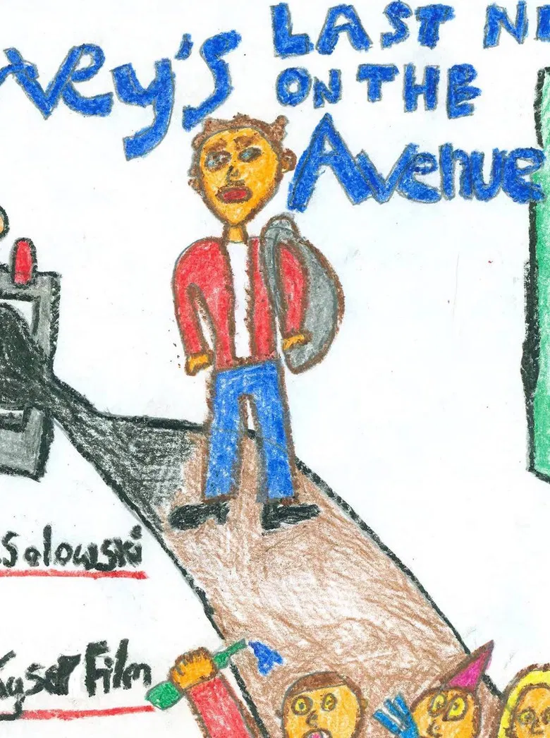 Harvey's Last Night on the Avenue poster background