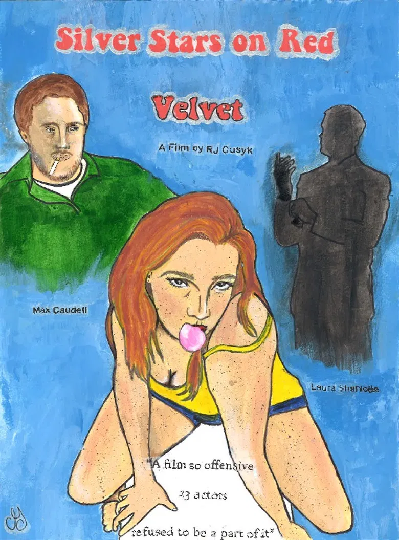 Silver Stars on Red Velvet poster background