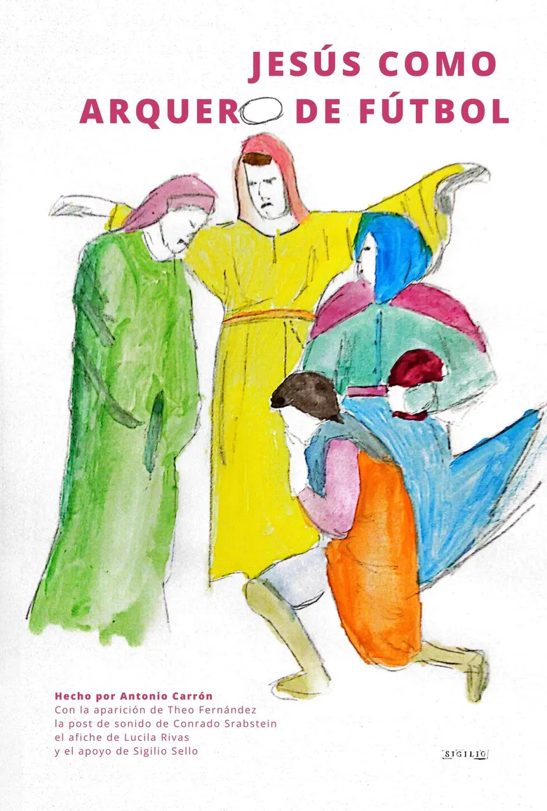 Jesús como arquero de fútbol poster background