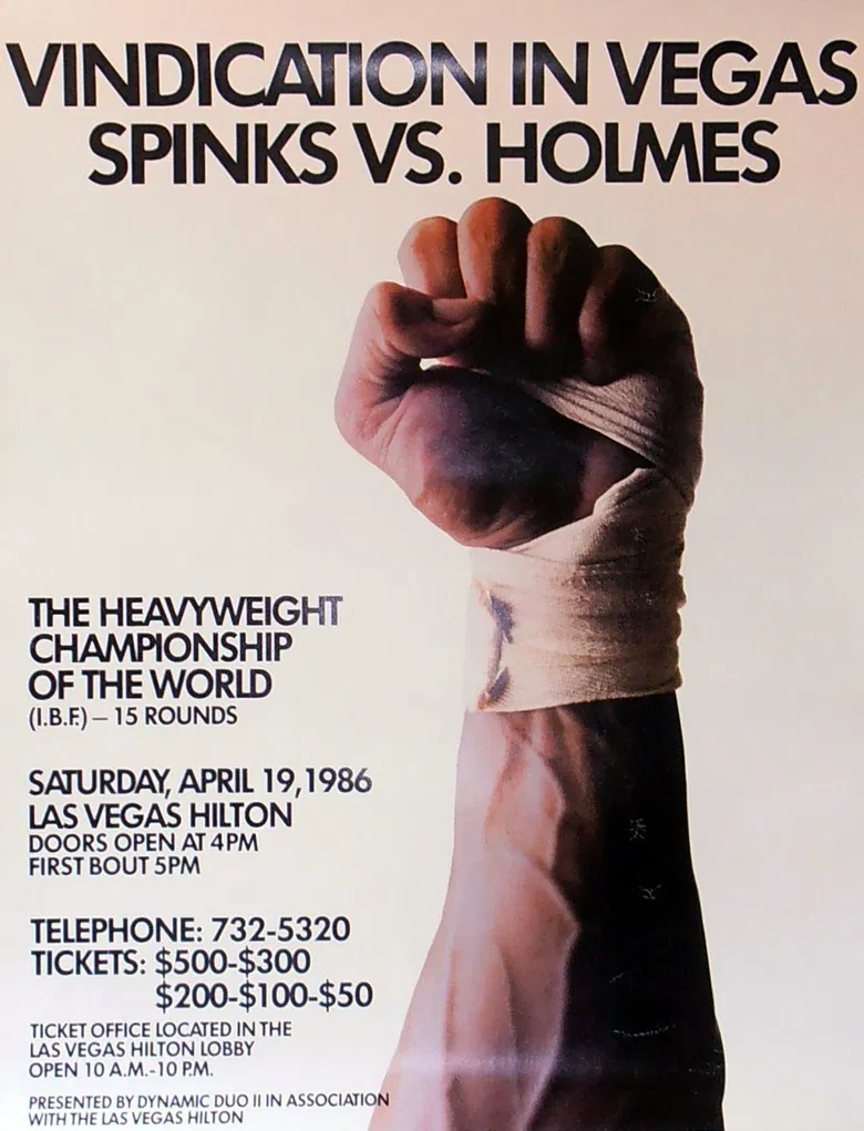 Larry Holmes vs. Michael Spinks II poster background
