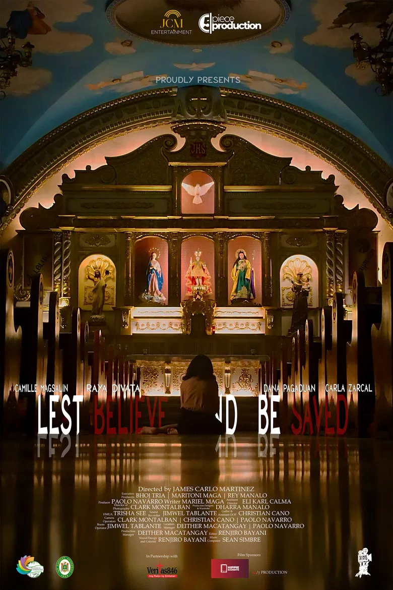 Lest Believe and Be Saved poster background