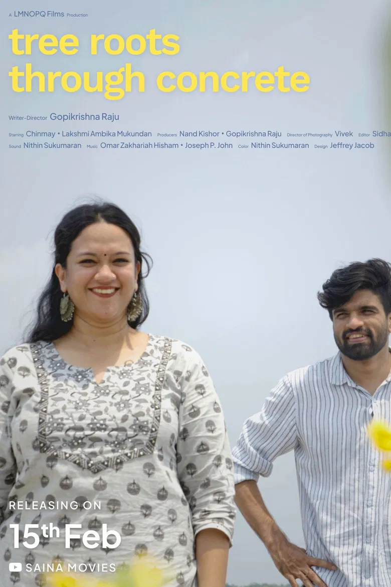 Tree Roots Through Concrete poster background