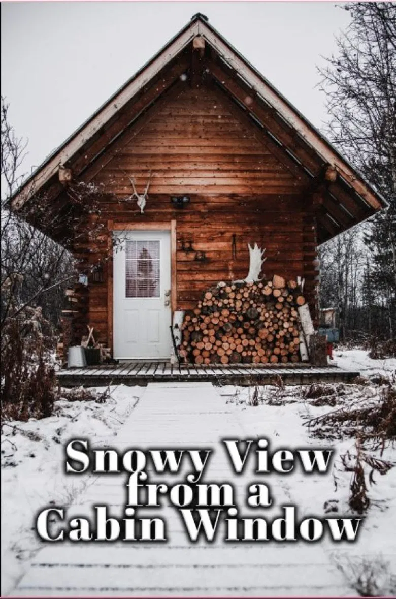 Snowy View from a Cabin Window poster background