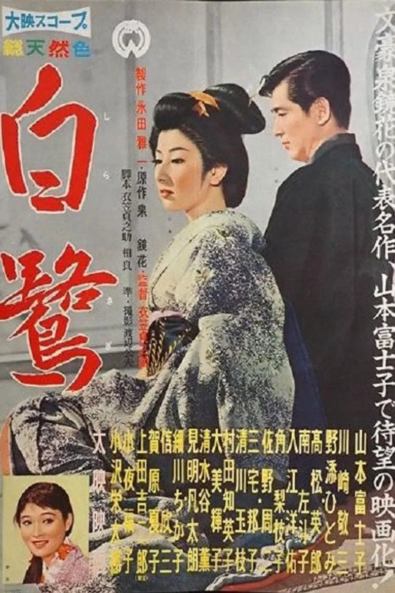 The Snowy Heron poster background