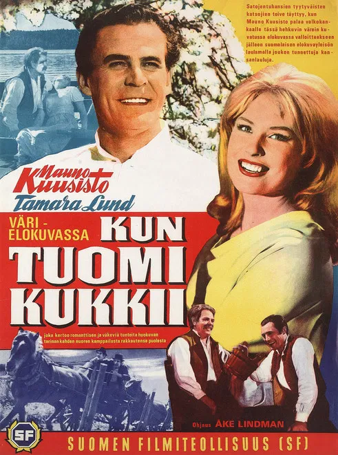 Kun tuomi kukkii poster background