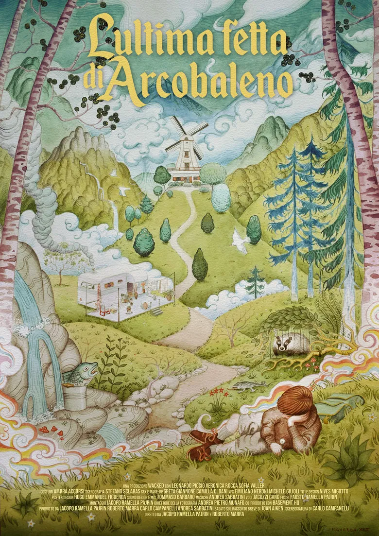 The last slice of rainbow poster background