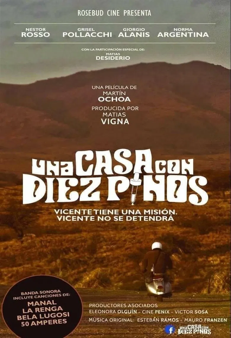 Una casa con diez pinos poster background